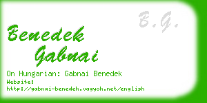 benedek gabnai business card